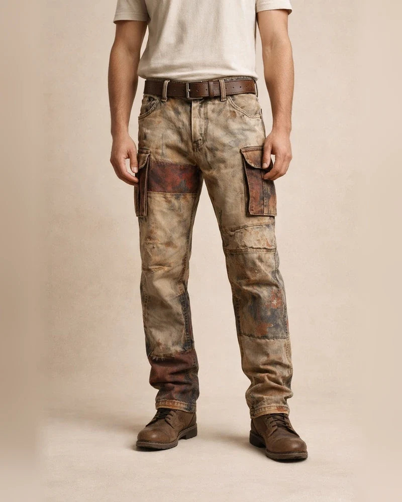 Fashionable Men's Long Pants: Retro Workwear Pants with 3D Print | JRSEE:2826a2df-0385-4a27-a152-1f7c0afba388