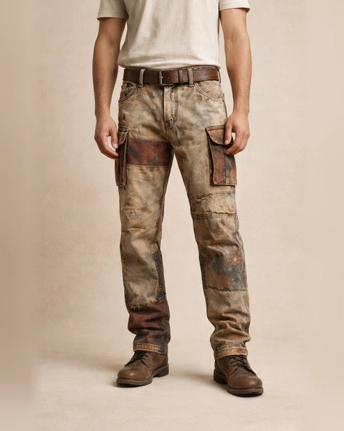 Fashionable Men's Long Pants: Retro Workwear Pants with 3D Print | JRSEE:2826a2df-0385-4a27-a152-1f7c0afba388