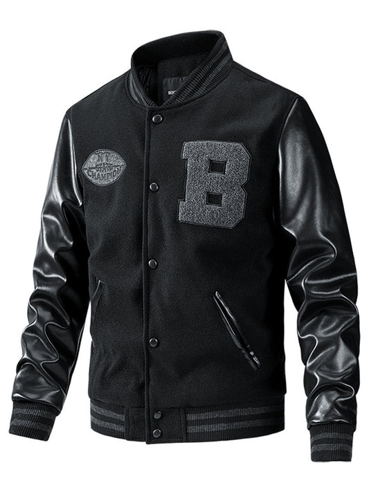 Jacket Men's Fall and Winter Trend of Youth Baseball Suit Jacket Casual Men's Models Embroidery Splicing Men's Clothing