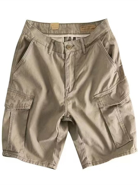 Men's Trendy Workwear Casual Shorts Loose-Fit Summer Straight-Leg Cropped Shorts