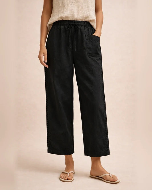 Female Summer New Casual Lace Hollow Splicing Cotton Nine-minute Pants | JRSEE:45420f44-f858-404c-baf7-a808fb958424
