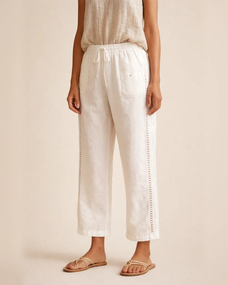 Female Summer New Casual Lace Hollow Splicing Cotton Nine-minute Pants | JRSEE:cda69ac9-c5fa-4d4e-9170-e0db129d5464