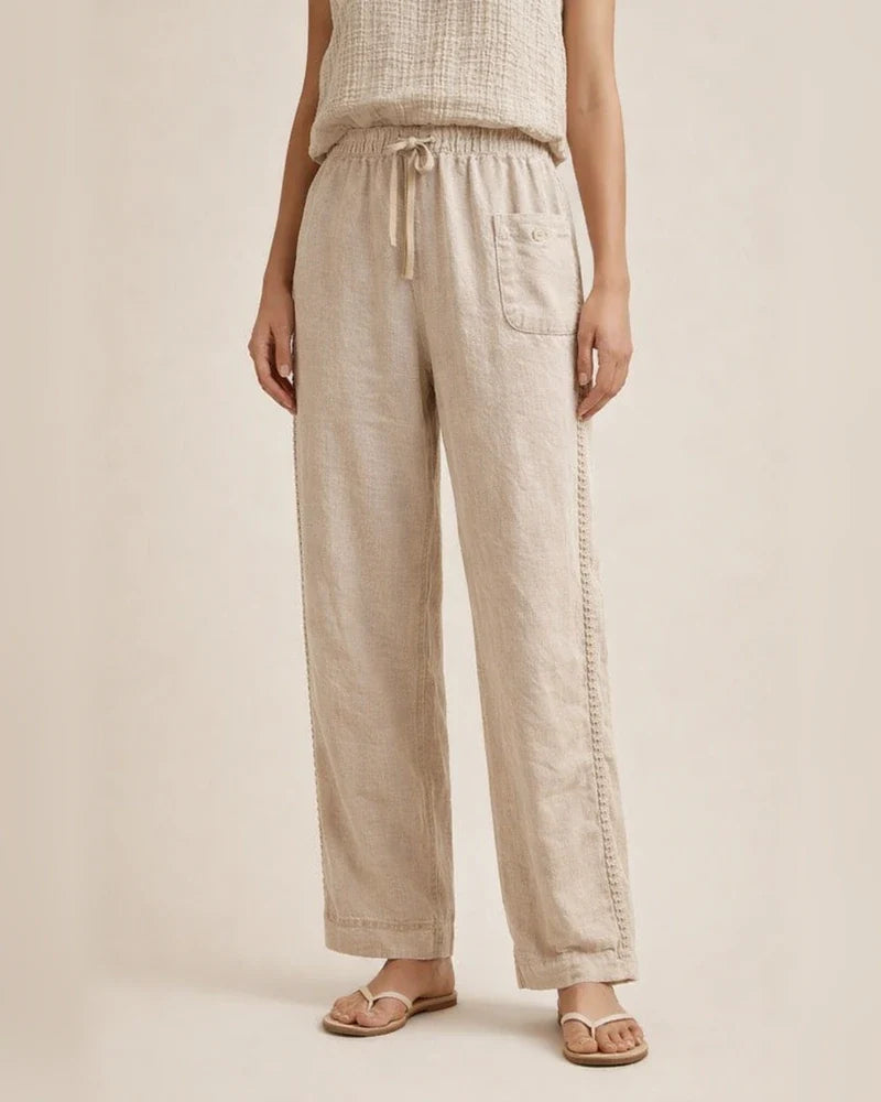 Female Summer New Casual Lace Hollow Splicing Cotton Nine-minute Pants | JRSEE:b232c1ba-200d-41cf-aae3-0eac49453ca0