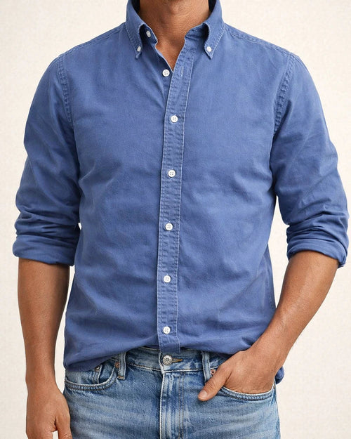Four Seasons New Men's Daily Shirt Lapel Solid Color Shirt | JRSEE:2b2a3a82-d7e7-4779-ae69-dde22ff0e1ea