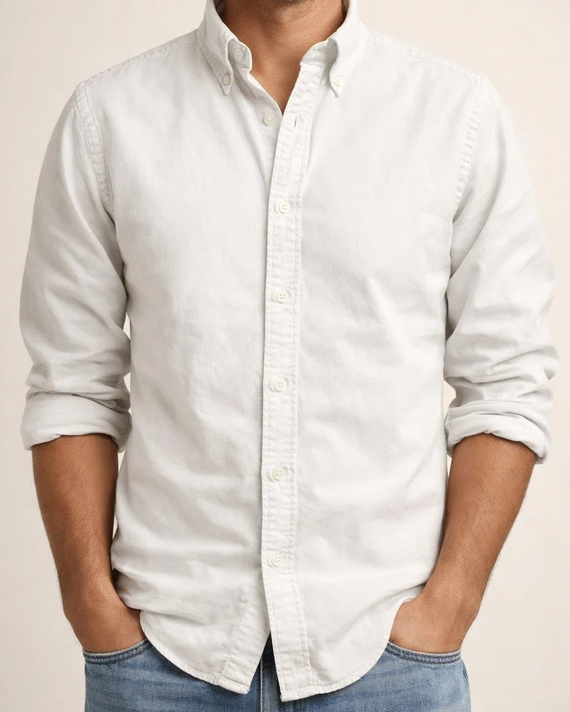 Four Seasons New Men's Daily Shirt Lapel Solid Color Shirt | JRSEE:ece0382a-9427-41ed-82e7-497ceddd1655
