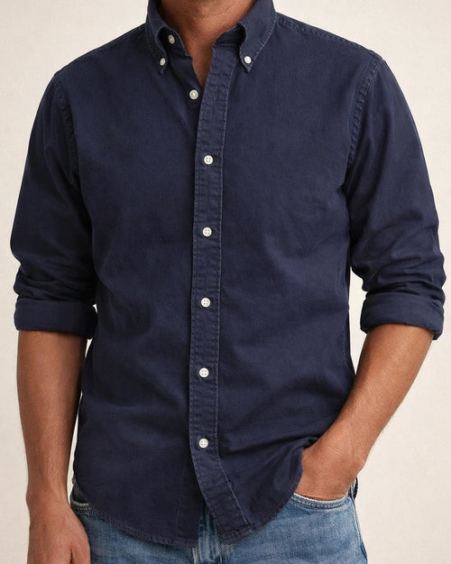 Four Seasons New Men's Daily Shirt Lapel Solid Color Shirt | JRSEE:d77458b8-c09f-468f-9f9e-c00389927fb1