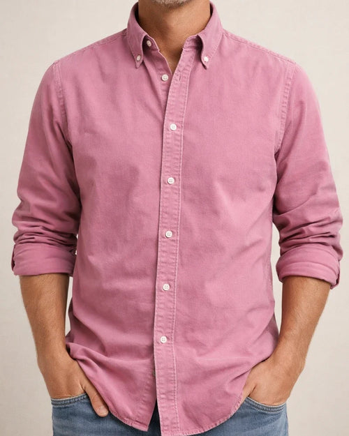 Four Seasons New Men's Daily Shirt Lapel Solid Color Shirt | JRSEE:3fcd388a-d2e8-44d9-b7f5-7543c694a574