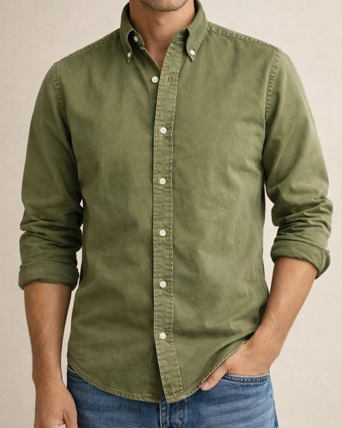 Four Seasons New Men's Daily Shirt Lapel Solid Color Shirt | JRSEE:52f16f22-f0da-41f9-bf99-5a5d0b0c1295