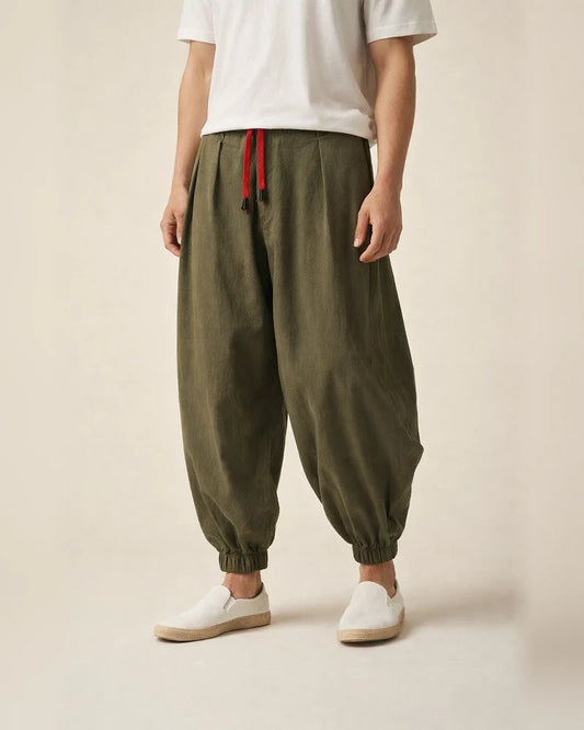 Harem Linen Pants for Men Plus Size Yoga Pants Premium Cotton Long Pants Casual Elastic Waist Drawstring Hippie Beach Pants Black | JRSEE:54369ea1-fa16-4166-8116-b17431eb2547