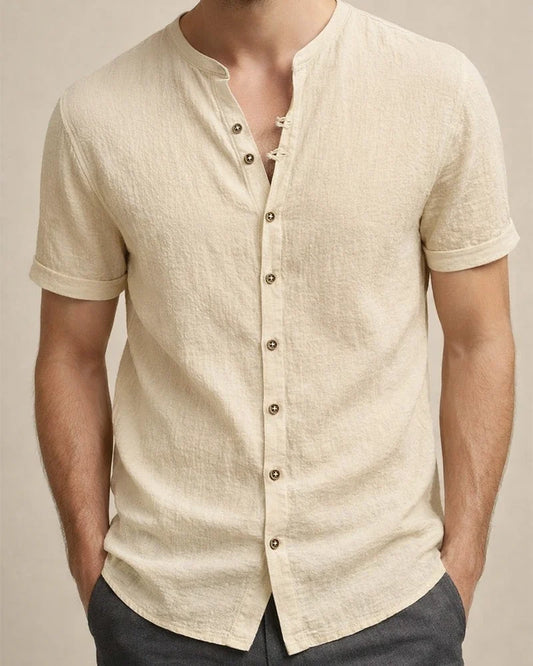 Hawaii New Fashion Men's Retro Buttons Cotton Linen Casual Short Sleeve Shirt | JRSEE:c735c0c4-fa48-45c3-87a3-79feabca0cc9