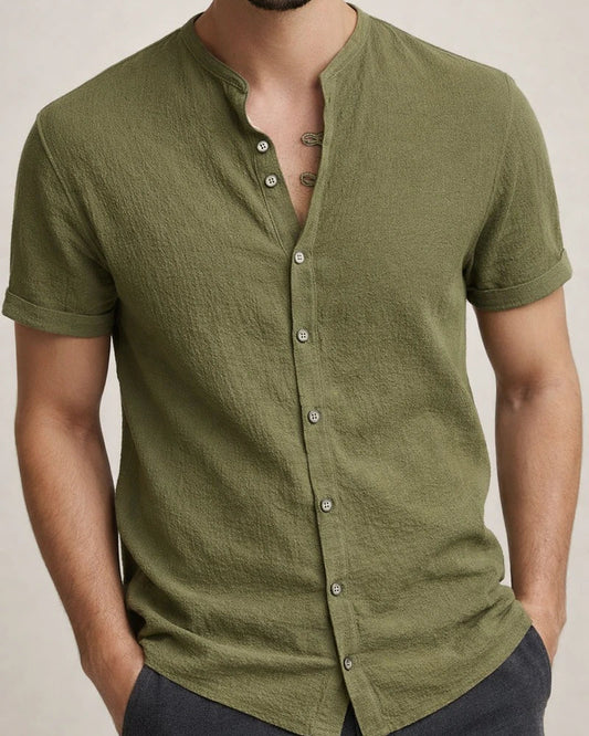 Hawaii New Fashion Men's Retro Buttons Cotton Linen Casual Short Sleeve Shirt | JRSEE:77822a3a-ffdb-490f-8a68-fada79fc11f6