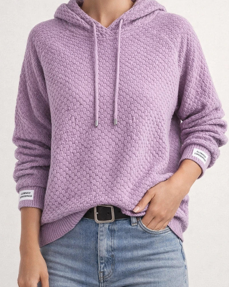 Hooded Drawstring Knit Sweater - New Fall/Winter Solid Color Casual Women's Sweater | JRSEE:56a51cd5-3475-4947-ab26-9c619f611008