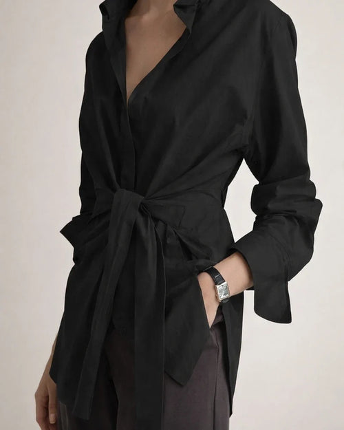 Hot New Explosive Solid Color Loose Lapel Single-breasted Single-breasted Long-sleeved Shirt Temperament Commuter Women's Tops | JRSEE:a919892e-e99f-49f5-b9a3-ab9db7cc7248