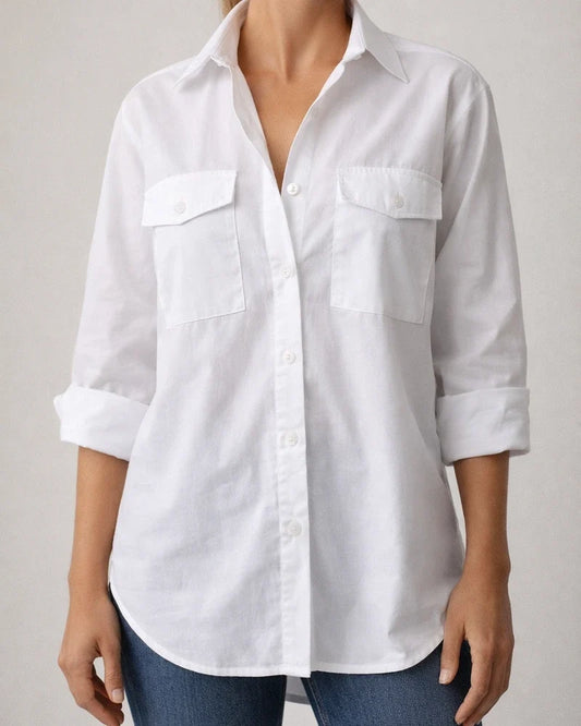 Hot Sale Autumn and Winter Solid Color Irregular Loose Long Sleeve Lapel Commuter Fashion Shirt Top | JRSEE:eba4f61f-5a83-4497-808f-82c29ca70baf