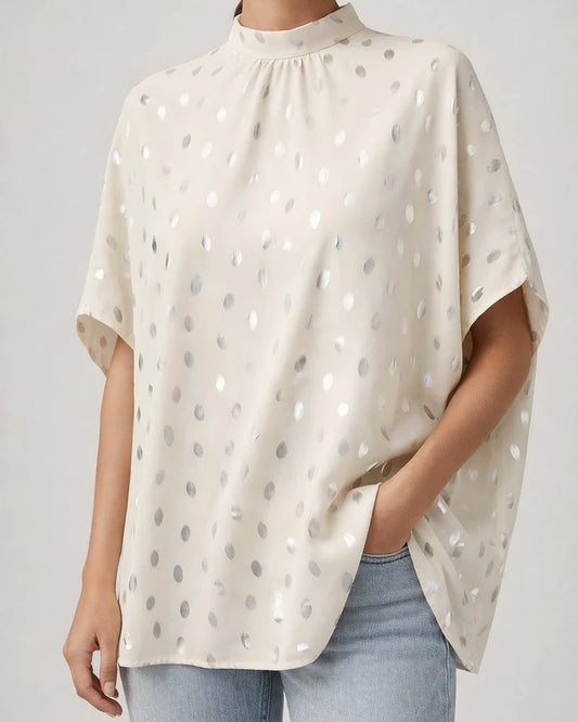 Hot Silver Polka Dot Shirt Women Autumn Temperament Commuter Design Sense Evening Sleeve Long Sleeve Blouse | JRSEE:4702c25b-6c71-438b-94fb-29093ab5c772