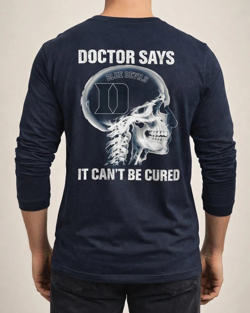 IT CAN'T BE CURED Letter Skull Print Long-sleeved Loose Cotton Men's Bottoming Shirt | JRSEE:437afd4e-ef78-4e6e-9f8c-3af49045681d
