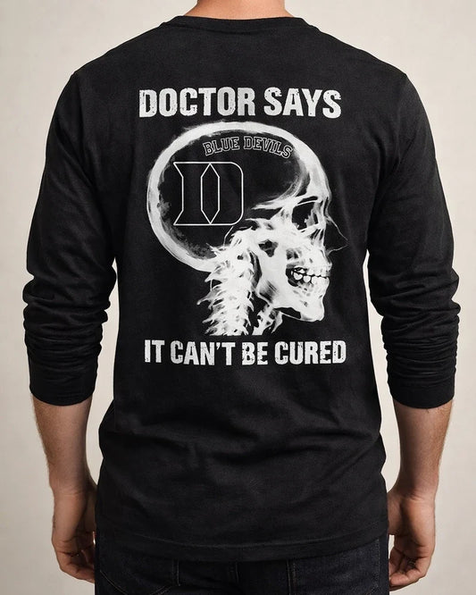 IT CAN'T BE CURED Letter Skull Print Long-sleeved Loose Cotton Men's Bottoming Shirt | JRSEE:a603d186-acee-4867-a266-27c4917d8726