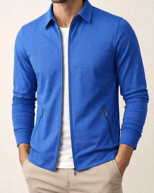 Jacket Men's Spring and Fall Waffle Zipper Pockets Lapel Slim Cardigan Men's Jacket | JRSEE:3533602b-9aa7-4a7a-8b87-5fc6756eaa6e