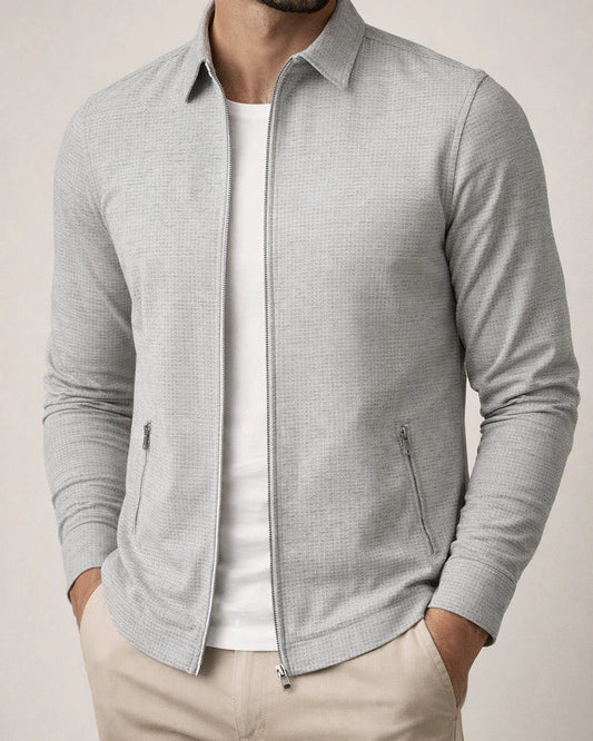 Jacket Men's Spring and Fall Waffle Zipper Pockets Lapel Slim Cardigan Men's Jacket | JRSEE:a46cade2-ab4b-462c-a4ff-901b6024e11b