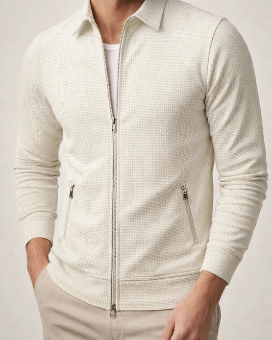 Jacket Men's Spring and Fall Waffle Zipper Pockets Lapel Slim Cardigan Men's Jacket | JRSEE:a56bb412-df83-40a8-aa7f-dd4b334c57ab