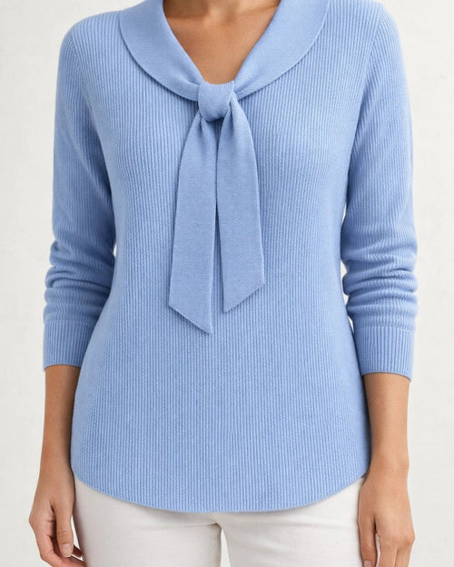 Knit Bow Sweater - New Fall/Winter Solid Color Women's Knit Top | JRSEE:b412e5d2-f9be-4fcc-8427-7083b742af4c