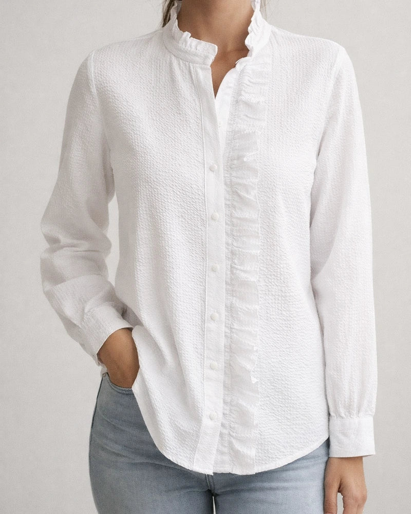 Lace Collar Simple Style Long-sleeved Shirt Fall New Temperament Commuter Blouse Elegant Wind Women's Clothing | JRSEE:8e5feaf1-1ade-4183-a0e2-a422e439e452