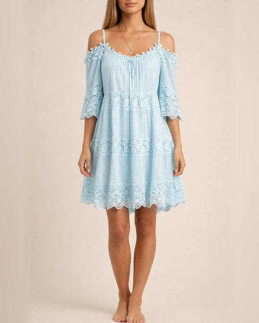 Lace Patchwork Suspender Flower Girdle Casual Solid Loose Dress White Dresses | JRSEE:f3eb222d-3e63-4de8-bf06-80e8924b06bf