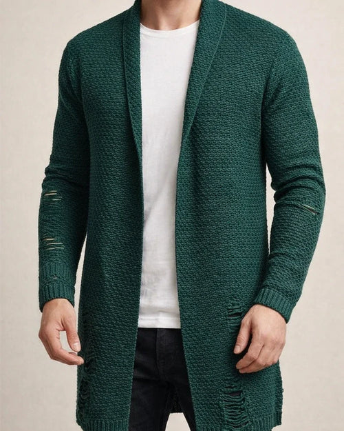 Lapel Long-sleeved Ribbed Bottom Hem Sweater Men's Mid-length Loose Cardigan Knitted Jacket Muscle Men's Sweater | JRSEE:4032aa0a-fa8e-402b-a176-5ffa4a151153