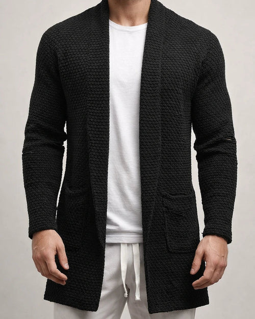 Lapel Long-sleeved Ribbed Bottom Hem Sweater Men's Mid-length Loose Cardigan Knitted Jacket Muscle Men's Sweater | JRSEE:937e33f2-bec7-4b7f-a37e-b81e7d6c6b72