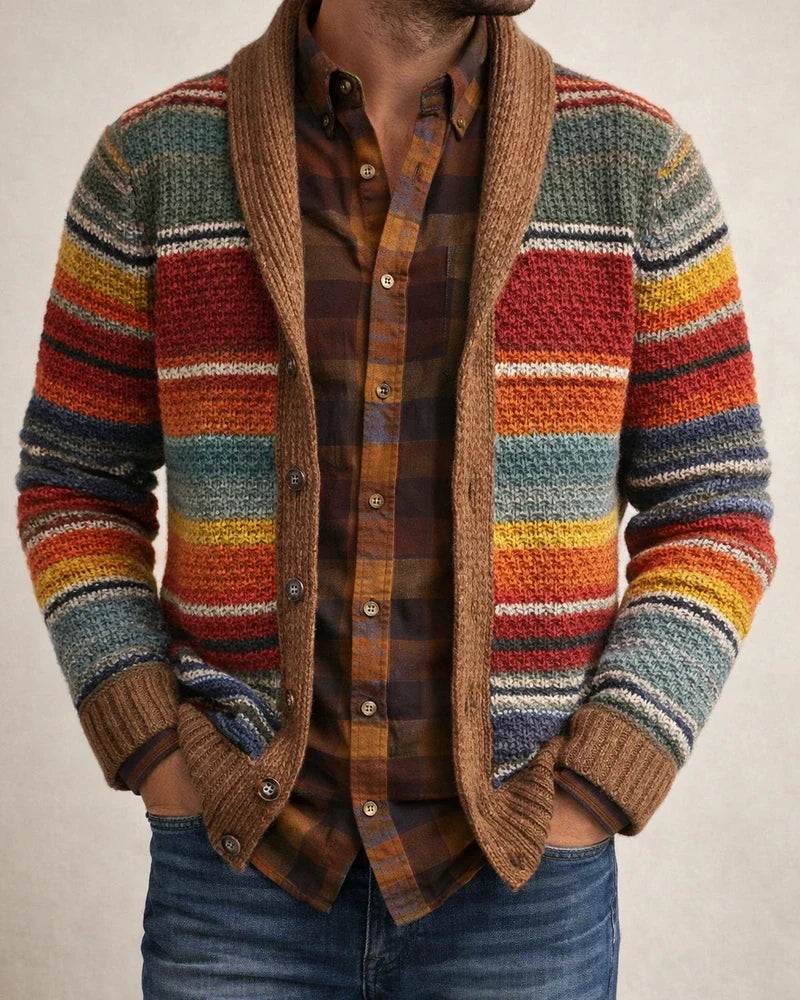 Lapel Print Men's Sweater | JRSEE:4898df3a-8286-4c47-9cc1-5dde43380d99