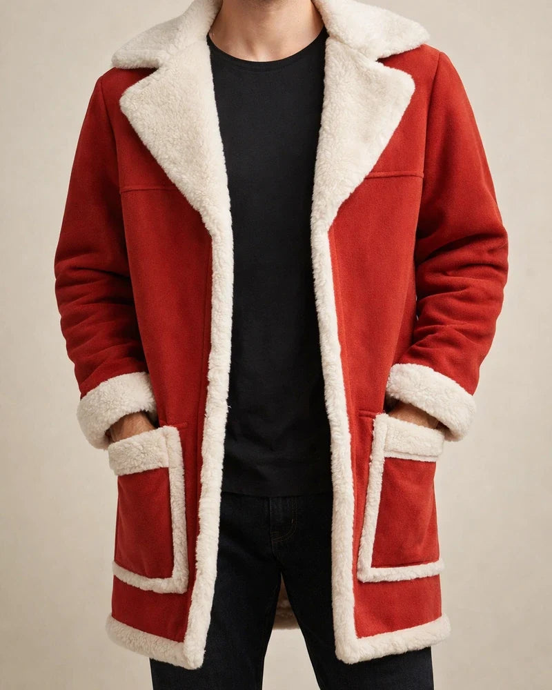 Leather and Fleece Thickened Men's Medium - Length Coat | JRSEE:1808312c-01f2-47a9-b53e-bb5434b102a2