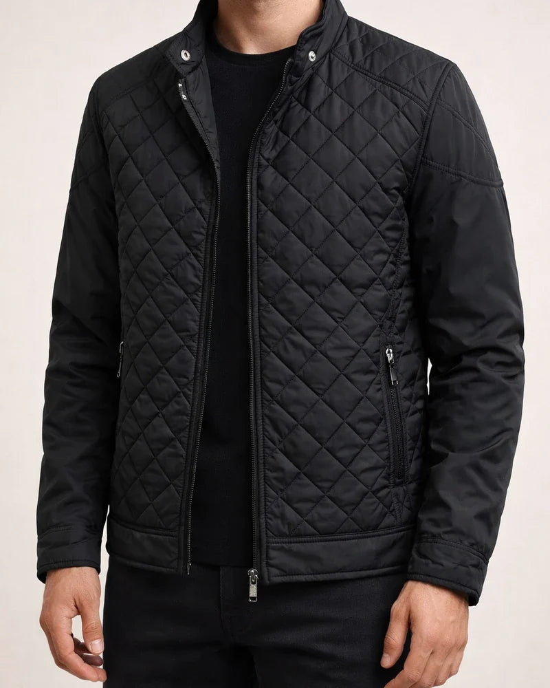 Lightweight Cotton Men's Fall/Winter Casual Diamond-Pattern Stand Collar Jacket Fashion Cotton Coat | JRSEE:6971eced-8f2a-4e85-8aee-98e3122bd1da