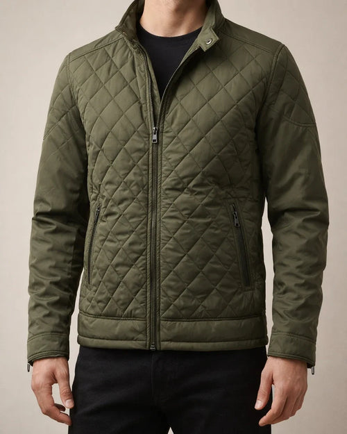 Lightweight Cotton Men's Fall/Winter Casual Diamond-Pattern Stand Collar Jacket Fashion Cotton Coat | JRSEE:c1cd533b-1838-44af-a6c8-b00ee3b038e8
