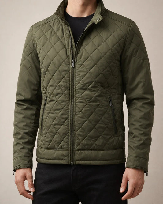 Lightweight Cotton Men's Fall/Winter Casual Diamond-Pattern Stand Collar Jacket Fashion Cotton Coat | JRSEE:c1cd533b-1838-44af-a6c8-b00ee3b038e8