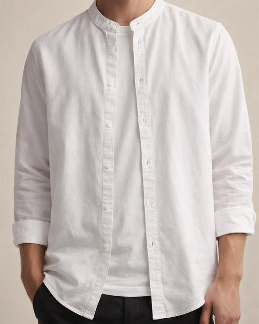 Linen Shirt Men's Casual Simple Long-sleeved Thin Section Solid Color Summer Collar Cotton Linen Shirt | JRSEE:77d616ce-c0bb-415e-839a-0310716b6cbc