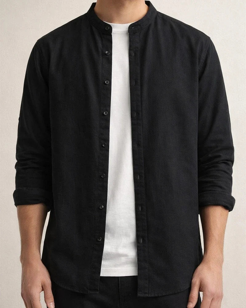 Linen Shirt Men's Casual Simple Long-sleeved Thin Section Solid Color Summer Collar Cotton Linen Shirt | JRSEE:36ea374e-95ba-40e8-8f7f-c41ee91a6a44