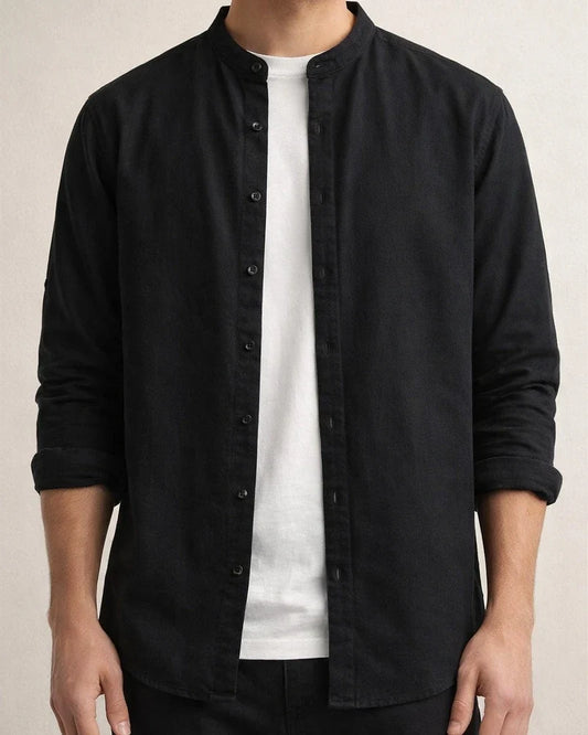 Linen Shirt Men's Casual Simple Long-sleeved Thin Section Solid Color Summer Collar Cotton Linen Shirt | JRSEE:36ea374e-95ba-40e8-8f7f-c41ee91a6a44