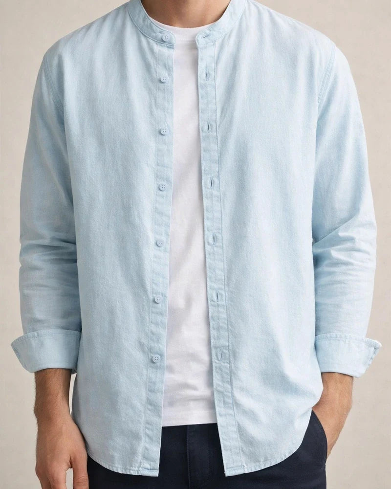 Linen Shirt Men's Casual Simple Long-sleeved Thin Section Solid Color Summer Collar Cotton Linen Shirt | JRSEE:d2d6a761-6a03-4e2a-9ab5-e7b38ba817fa