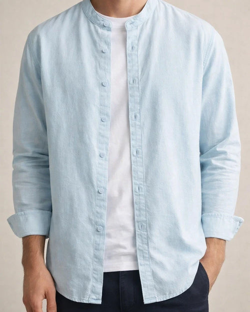 Linen Shirt Men's Casual Simple Long-sleeved Thin Section Solid Color Summer Collar Cotton Linen Shirt | JRSEE:d2d6a761-6a03-4e2a-9ab5-e7b38ba817fa