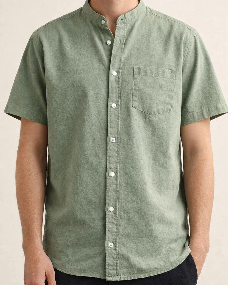 Linen Shirt Men Short-sleeved Shirt Loose Summer Men's Casual Cotton Linen Shirt | JRSEE:82025903-0ea9-4ad5-b94b-e45dcd33b116