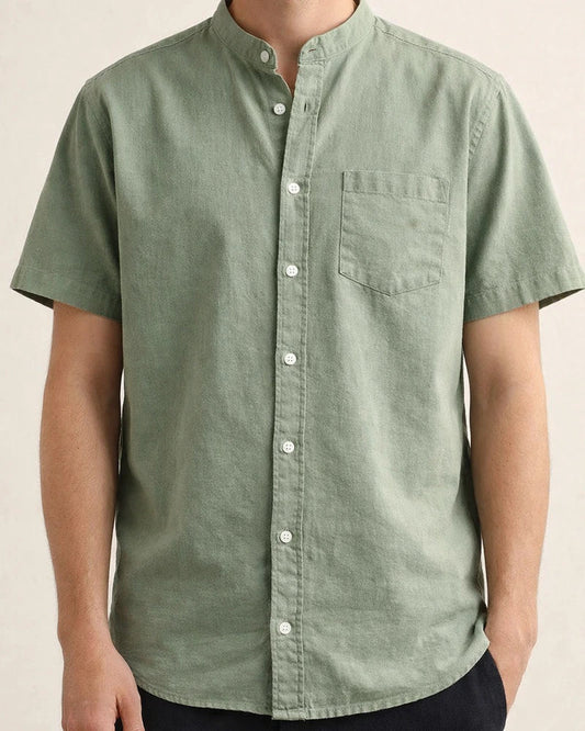 Linen Shirt Men Short-sleeved Shirt Loose Summer Men's Casual Cotton Linen Shirt | JRSEE:82025903-0ea9-4ad5-b94b-e45dcd33b116