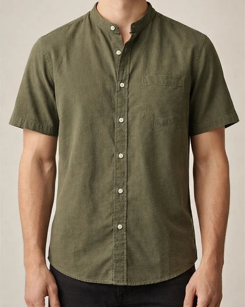 Linen Shirt Men Short-sleeved Shirt Loose Summer Men's Casual Cotton Linen Shirt | JRSEE:db7f1856-42d6-4b14-b847-6db714620c61