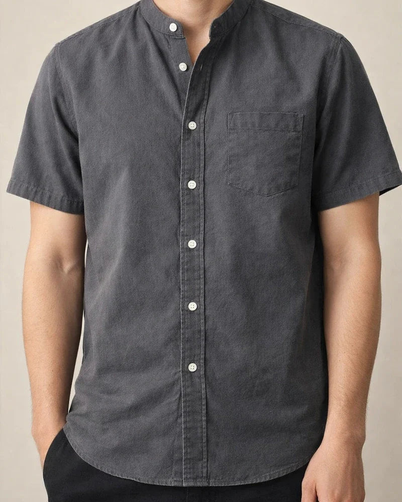Linen Shirt Men Short-sleeved Shirt Loose Summer Men's Casual Cotton Linen Shirt | JRSEE:6c275fb2-fd37-4ee8-9af2-9e57a5a53bd5