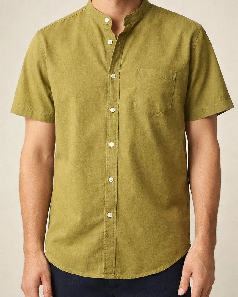 Linen Shirt Men Short-sleeved Shirt Loose Summer Men's Casual Cotton Linen Shirt | JRSEE:4681f0a1-8269-4800-bbe7-797ea5019a1e