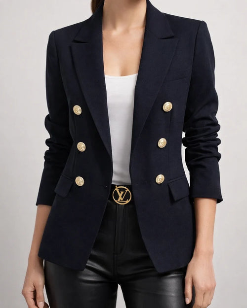 Long Sleeve Double Breasted Flap Detail Blazer | JRSEE:bba9890e-7d1d-4b1a-9a20-7d335a243f8f