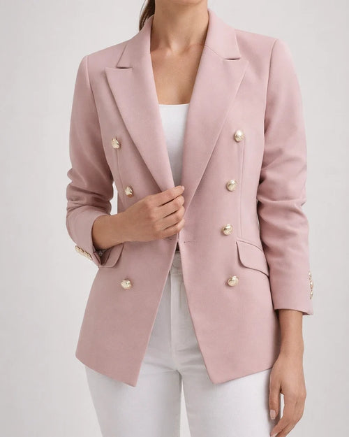 Long Sleeve Double Breasted Flap Detail Blazer | JRSEE:e34e20bf-bb08-48a0-a15e-39e48c40087c