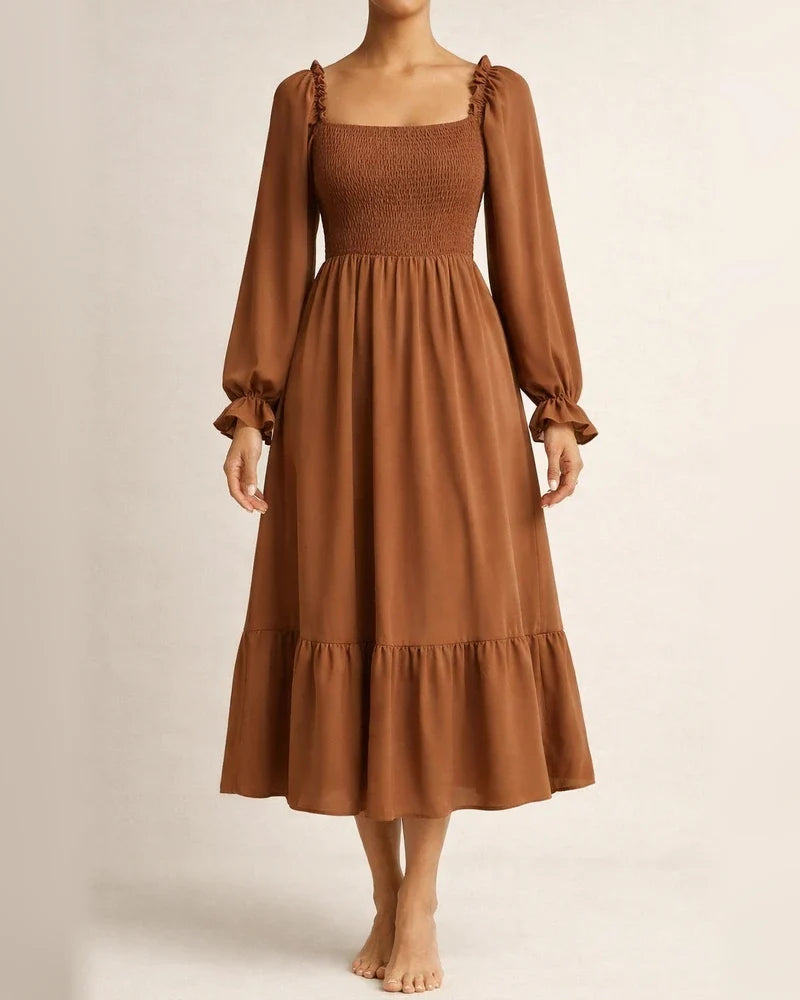 Long Sleeved High Waist Tight Dress | JRSEE:5d7e2ad8-34ac-4521-aa40-0d78f94db2e5