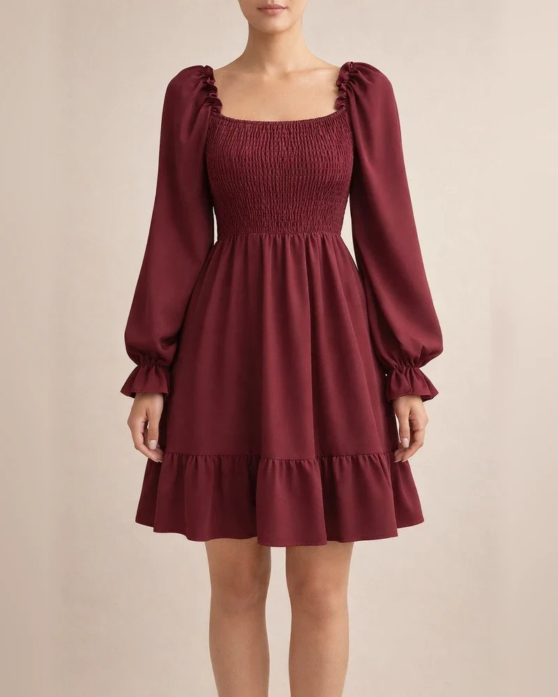 Long Sleeved High Waist Tight Dress | JRSEE:c49d210b-8943-448d-9a10-5798b85522e5