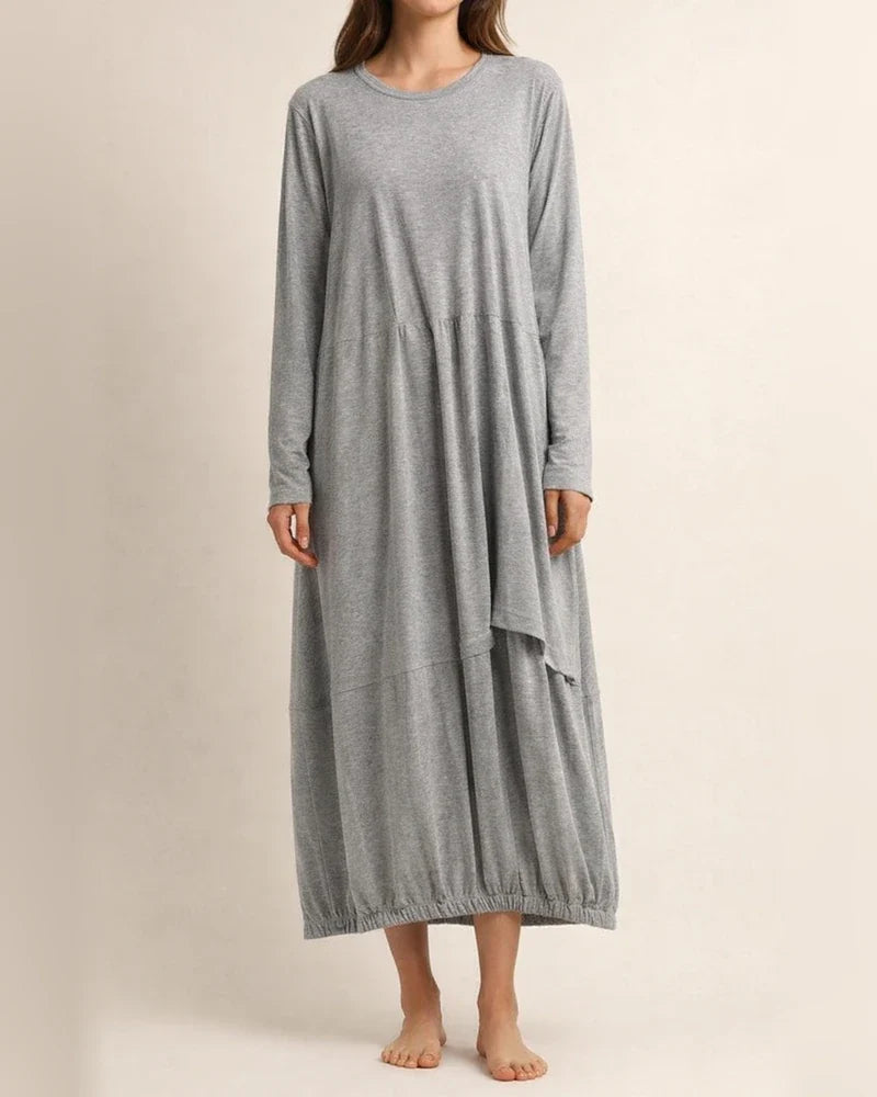 Long-sleeved Round Neck T-shirt Long Lantern Dress | JRSEE:7dc0389e-d18b-4ebf-ab6e-cba4e641a3e8