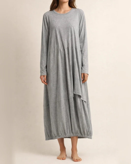 Long-sleeved Round Neck T-shirt Long Lantern Dress | JRSEE:7dc0389e-d18b-4ebf-ab6e-cba4e641a3e8